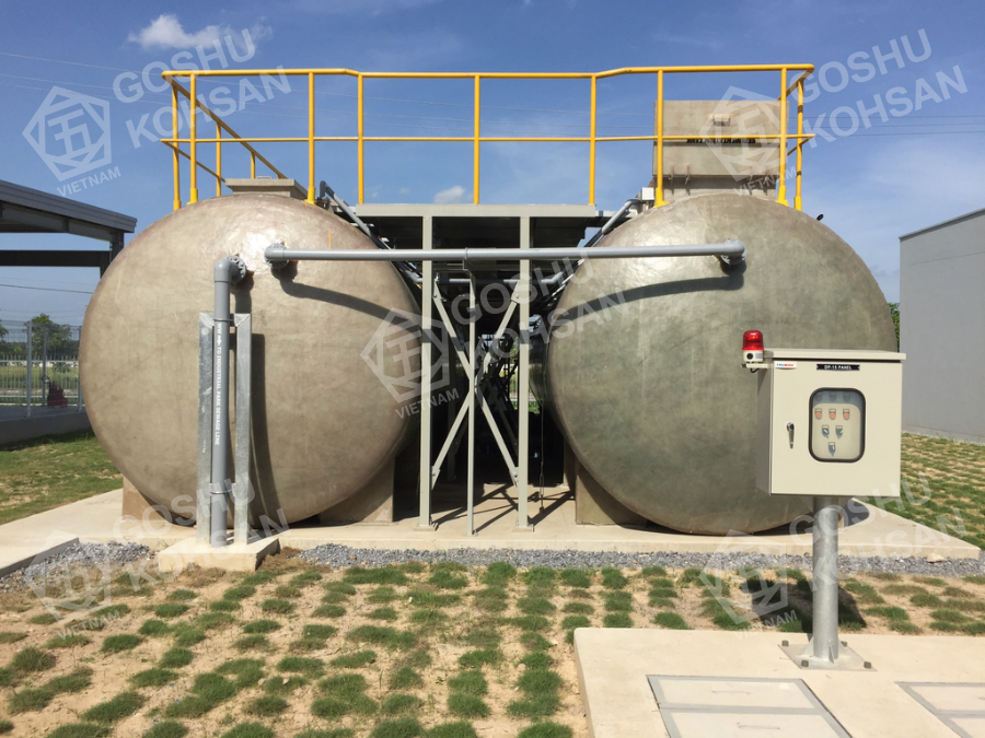 Above-Ground FRP Domestic Wastewater Treatment System front side view