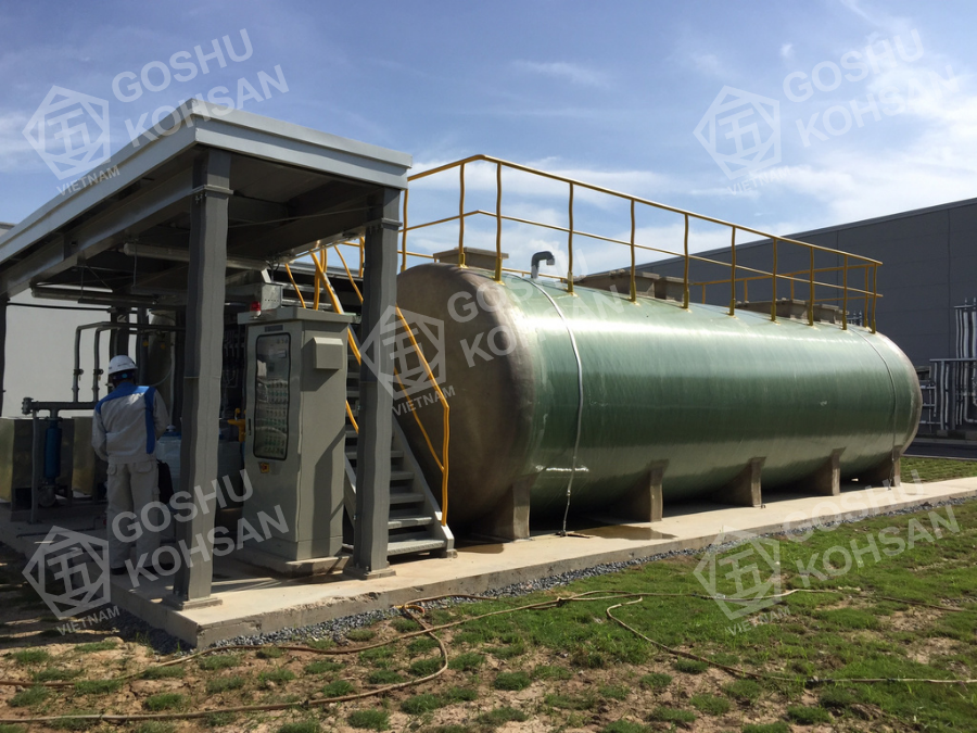 Above-Ground FRP Domestic Wastewater Treatment System rear side view