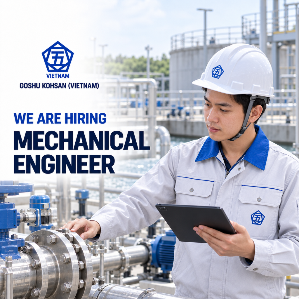 GKCV mechanical engineer inspecting piping and equipment at an industrial water treatment plant